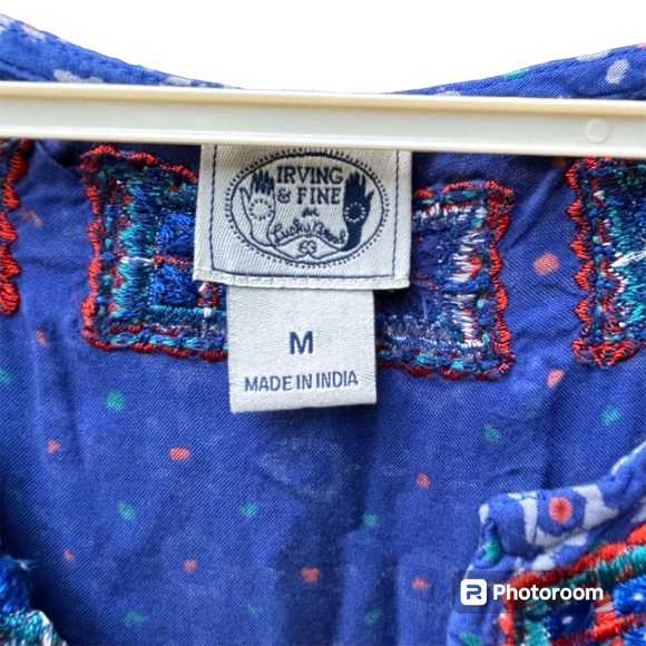 Lucky Brand Irving and Fine Blue Embroidered Sleeveless Dress Size M - Picture 5 of 10